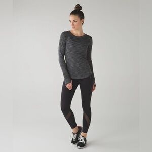 Lululemon 5 Mile Long Sleeve, Heathered Black, Size 6/8